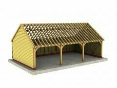 3 Bay C-Depth Garage with Gable Roof