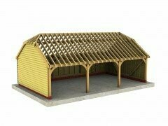 3 Bay C-Depth Garage with Half-Hipped Roof