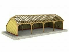 4 Bay A-Depth Garage with Half-Hipped Roof