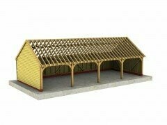 4 Bay C-Depth Garage with Gable Roof