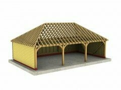 3 Bay B-Depth Garage with Fully-Hipped Roof
