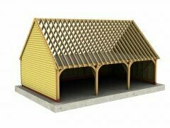 3 Bay B-Depth Garage with Upper Floor