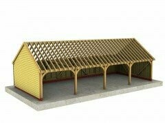 4 Bay B-Depth Garage with Gable Roof