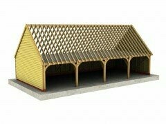 4 Bay B-Depth Garage with Upper Floor