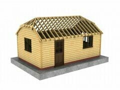 2 Bay Workshop or Home Office with Half-Hipped Roof