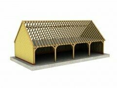 4 Bay C-Depth Garage with Upper Floor