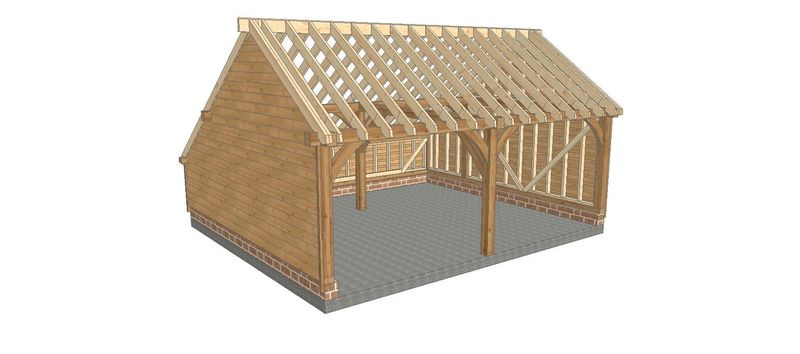 2 Bay A-Depth Garage with Gable Roof