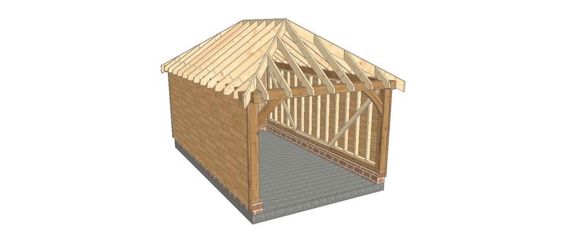 1 Bay Garage with Fully-Hipped roof