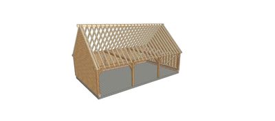 3 Bay B-Depth Garage with Upper Floor
