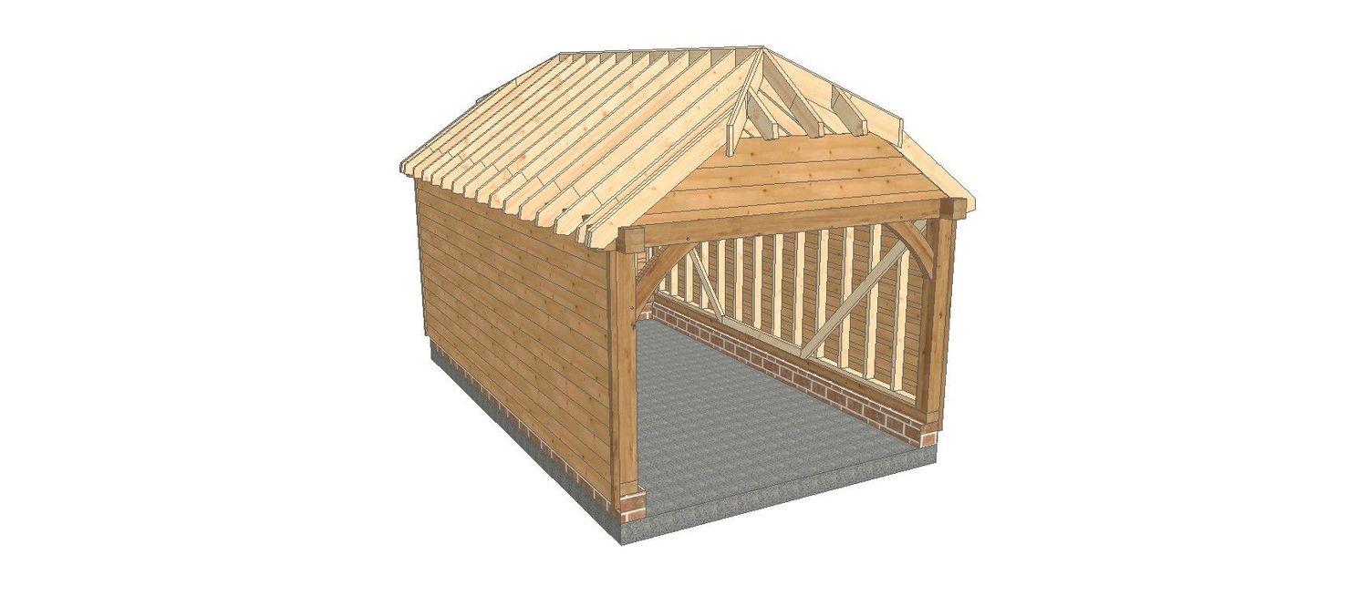 1 Bay Garage with Half-Hipped roof 1 Bay Garage with Half-Hipped roof