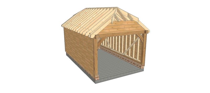 1 Bay Garage with Half-Hipped roof