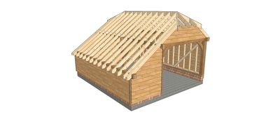 1 Bay Garage with Integral Log Store and Half-Hipped roof 1 Bay Garage with Integral Log Store and Half-Hipped roof