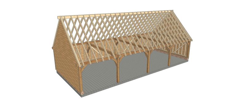 4 Bay B-Depth Garage with Upper Floor 4 Bay B-Depth Garage with Upper Floor