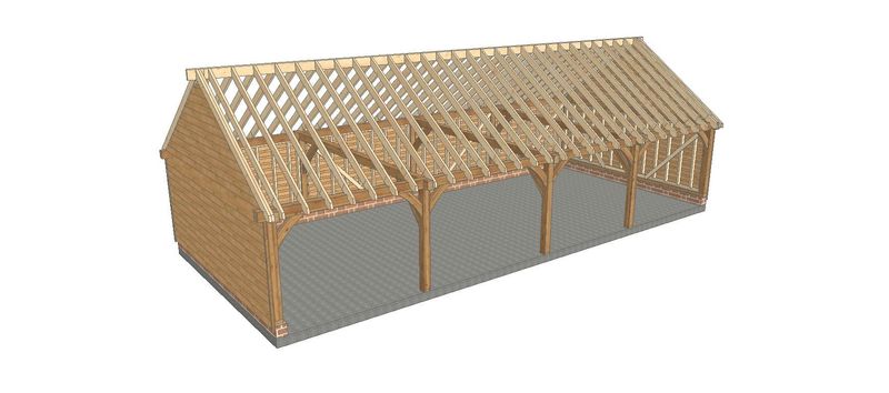 4 Bay B-Depth Garage with Gable Roof 4 Bay B-Depth Garage with Gable Roof