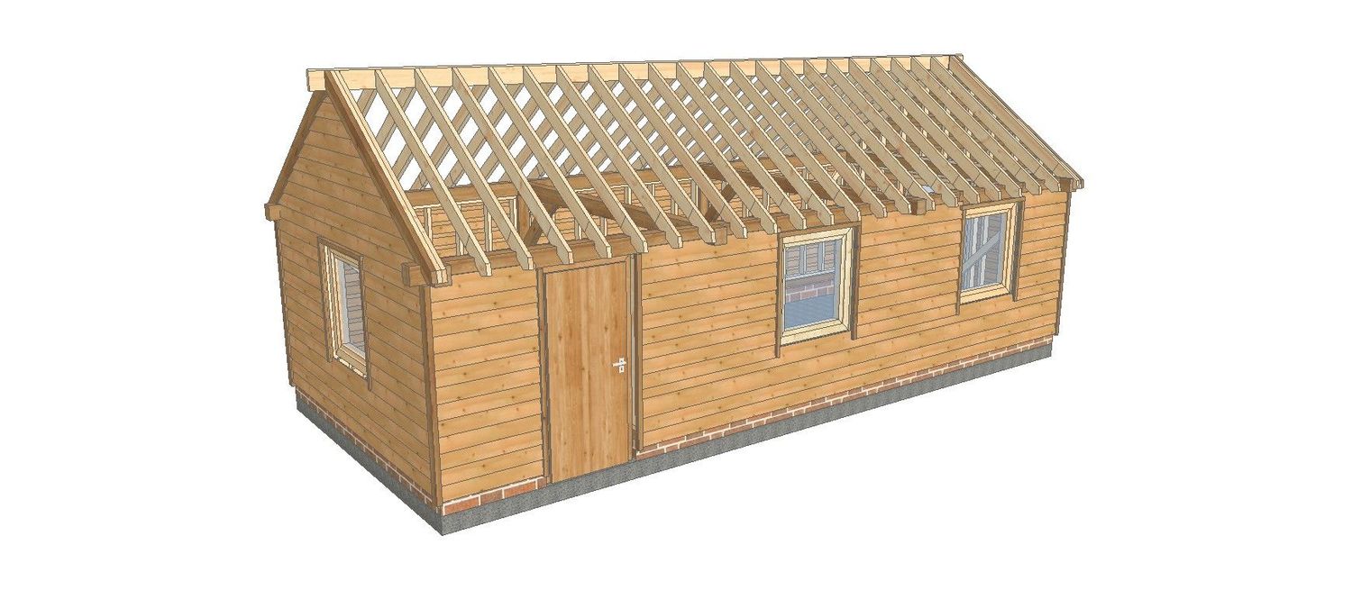 3 Bay Workshop or Home Office with Gable Roof 3 Bay Workshop or Home Office with Gable Roof