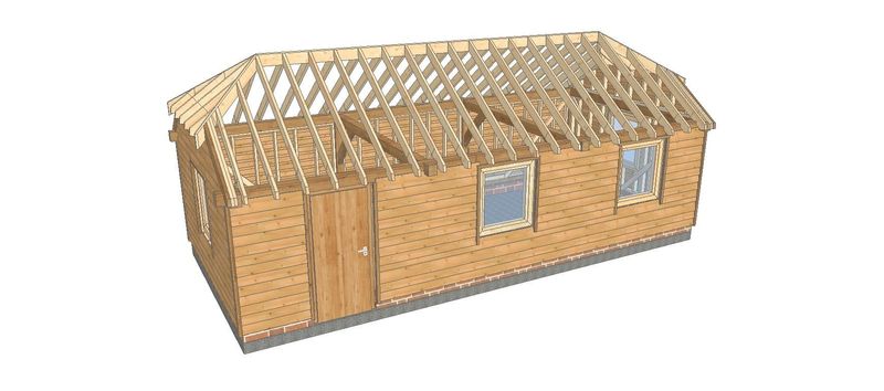 3 Bay Workshop or Home Office with Half-Hipped Roof 3 Bay Workshop or Home Office with Half-Hipped Roof