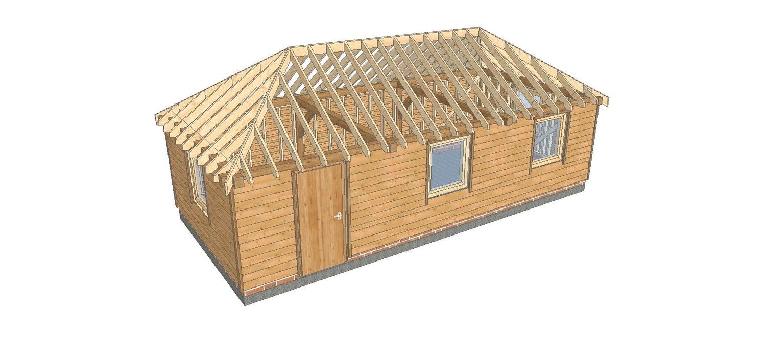 3 Bay Workshop or Home Office with Fully-Hipped Roof 3 Bay Workshop or Home Office with Fully-Hipped Roof