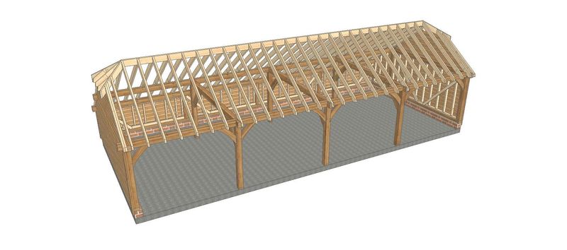 4 Bay A-Depth Garage with Half-Hipped Roof 4 Bay A-Depth Garage with Half-Hipped Roof