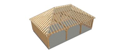 3 Bay C-Depth Garage with Fully-Hipped Roof 3 Bay C-Depth Garage with Fully-Hipped Roof