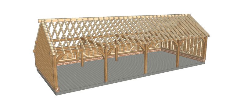 4 Bay A-Depth Garage with Gable Roof 4 Bay A-Depth Garage with Gable Roof