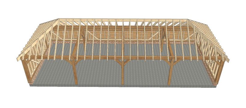 4 Bay A-Depth Garage with Fully-Hipped Roof 4 Bay A-Depth Garage with Fully-Hipped Roof