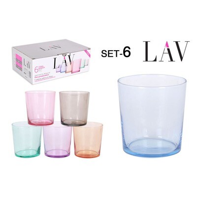 Set van 6 kleurrijke glazen