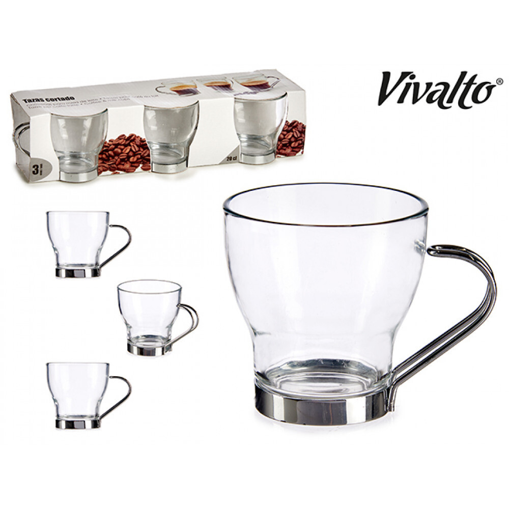 Vivalto Koffie/Theetassen Glas/rvs