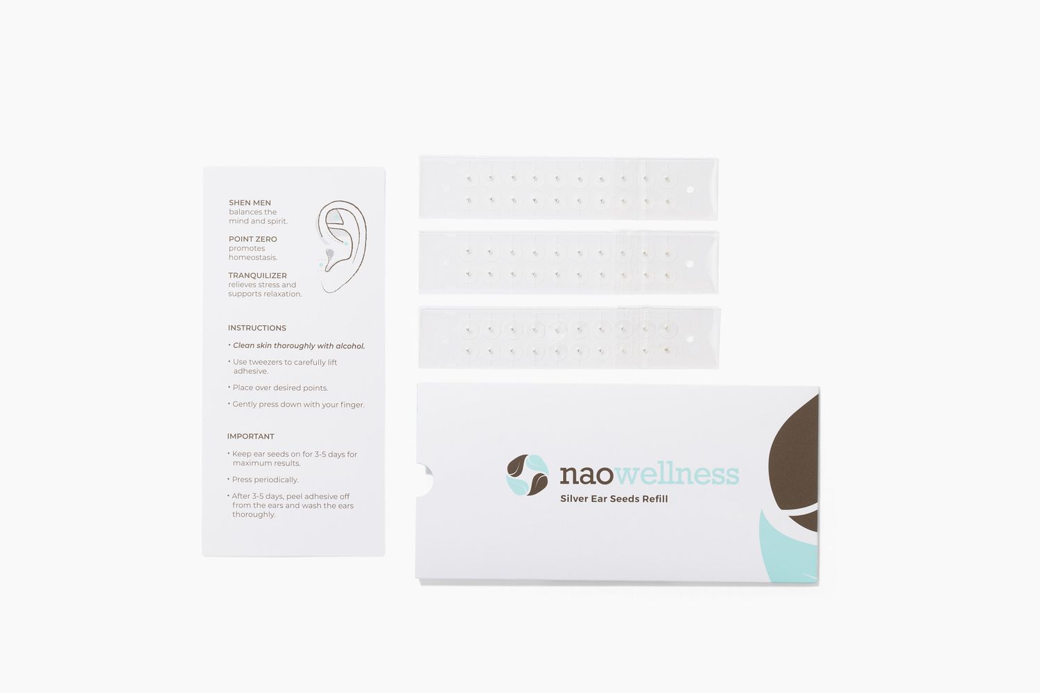 Silver, Stainless Steel Invisible Ear Seeds REFILL