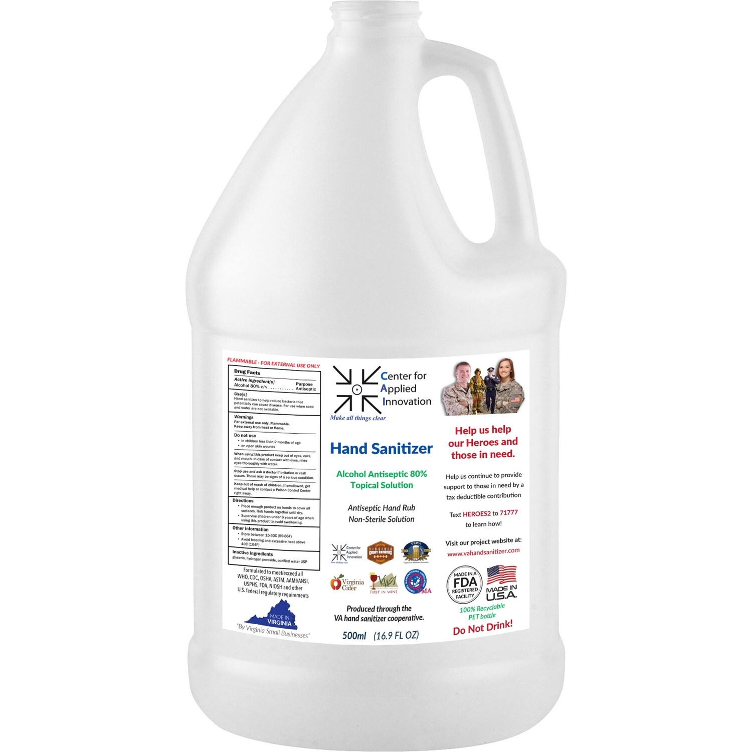 4-pack of 1 gallon 80% hand sanitizer - ONLY $25.72/gal - qty discounts available