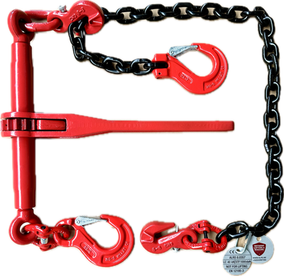 SET spanketting met inkort en klephaak + Ratelspanner met inkort en klephaak