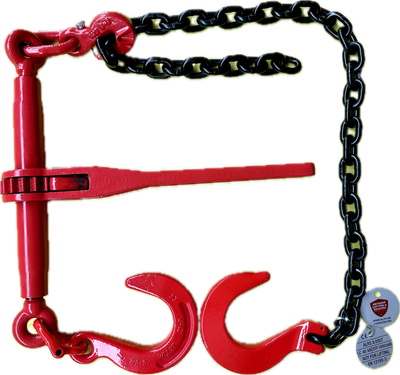 SET spanketting met 1 gieterijhaak + Ratelspanner met inkort en gieterijhaak