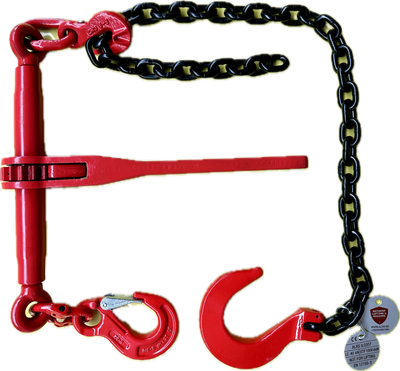 SET spanketting met 1 gieterijhaak + Ratelspanner met inkort en klephaak SET spanketting met 1 gieterijhaak + Ratelspanner met inkort en klephaak