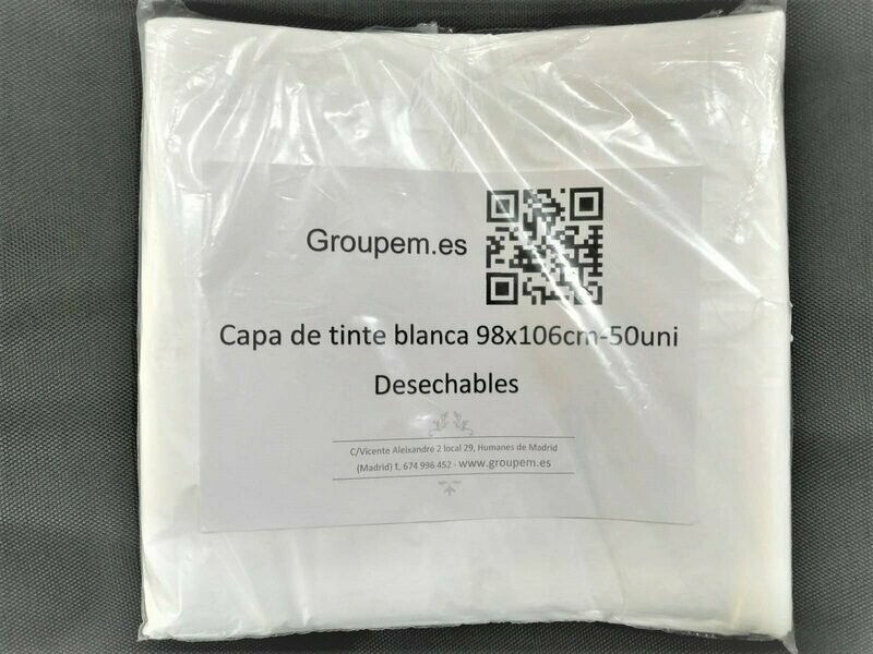 GROUPEM CAPAS TINTE BLANCAS DESECHABLE 98x106 50 UNIDADES