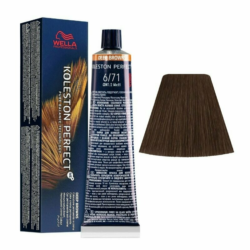 WELLA TINTE KOLESTON PERFECT ME+ 6/71 RUBIO OSCURO MARRON CENIZA