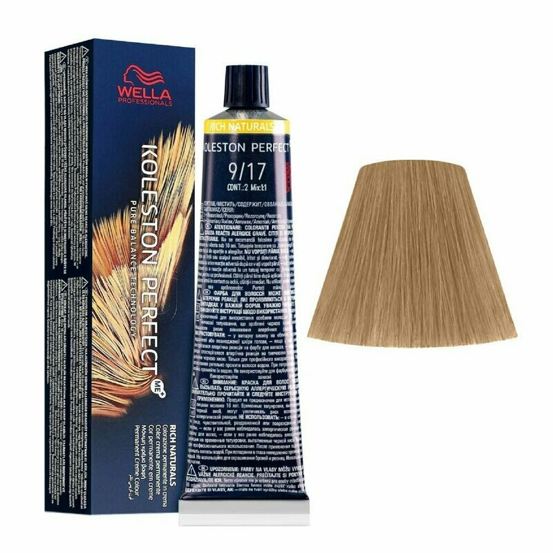 WELLA TINTE KOLESTON PERFECT ME+ 9/17 RUBIO MUY CLARO CENIZA MARRON