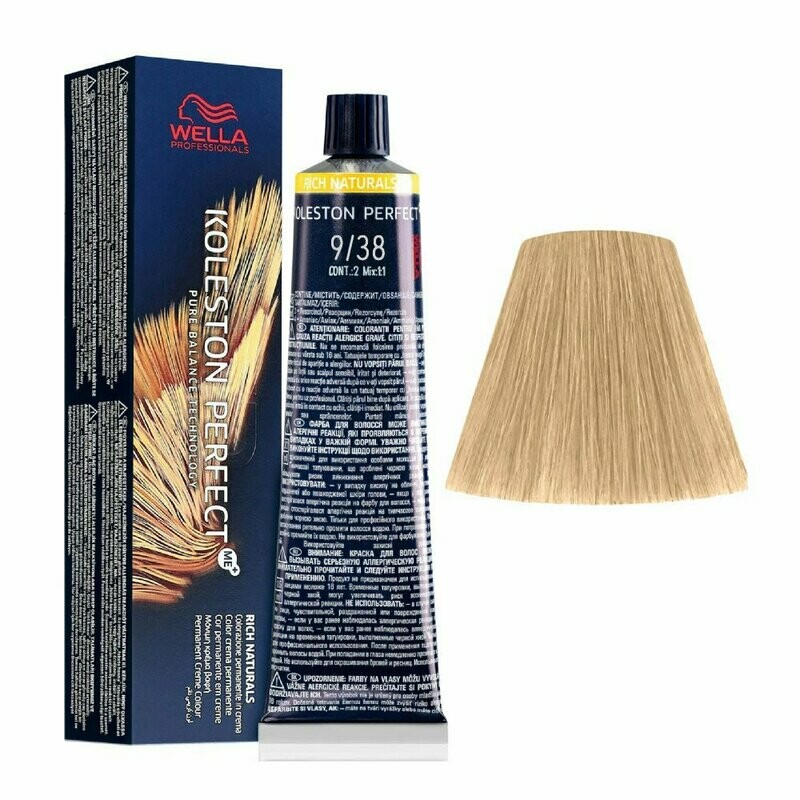 WELLA TINTE KOLESTON PERFECT ME+ 9/38 RUBIO MUY CLARO DORADO PERLA
