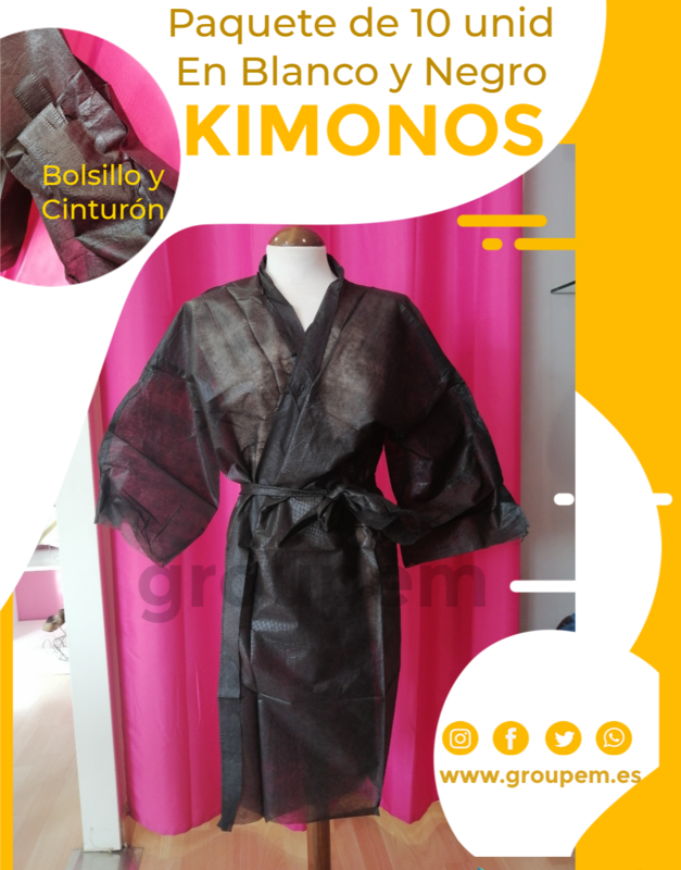 KIMONO BATA NEGRO Y BLANCO 10 UNI