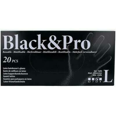 SINELCO BLACK & PRO GUANTES LATEX 20U Negro/Grande-L