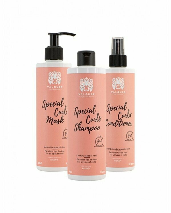 Valquer Pack Curly. Especial Rizos. Champú 400 Ml + Mascarilla 290 Ml + Acondicionador 300 Ml.