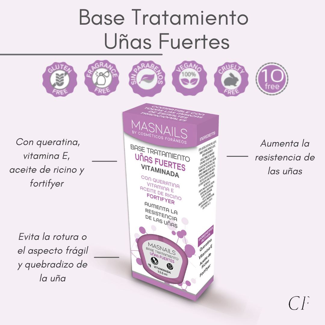 MASNAILS BASE TRATAMIENTO UÑAS FUERTES 13.5ML