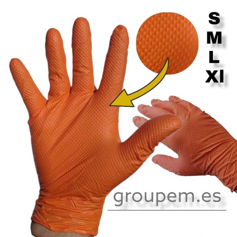 Guantes granulado, antideslizantes, extrafuertes de nitrilo, Glove Trotter