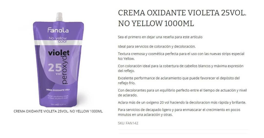 FANOLA OXIGENADA MATIZADORA VIOLETA NO YELLOW 25VOL