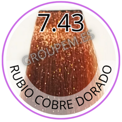 TINTE RUBIO COBRE DORADO DE PELO PROFESIONAL FANOLA 7.43 100ml