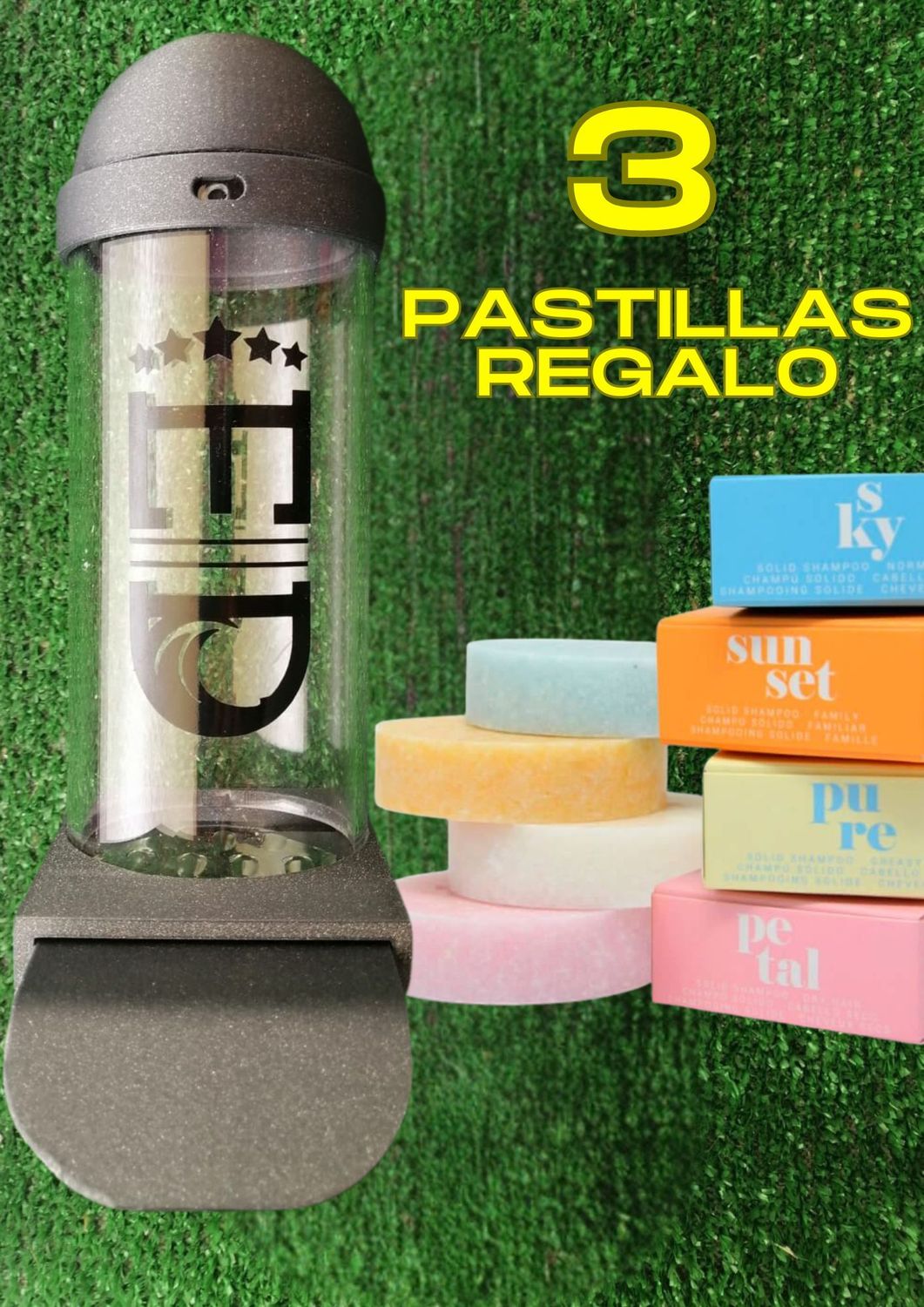 Solid soap, solid gel and solid shampoo eco-dispenser
