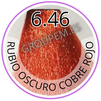 TINTE RUBIO OSCURO COBRE ROJO DE PELO PROFESIONAL FANOLA 6.46 100ml