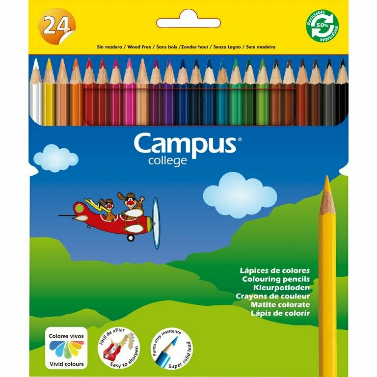 LAPIZ CAMPUS HEXAGONAL RESINA 24 COLORES