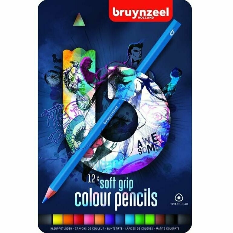 LAPIZ BRUYNZEEL METALICO 12 COLORES SOFT GRIP