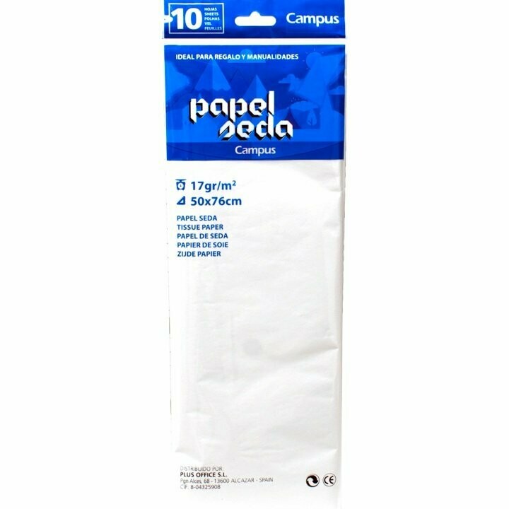 PAPEL SEDA 50X76MM BLANCO 10U