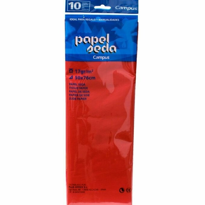 PAPEL SEDA 50X76MM ROJO 10U