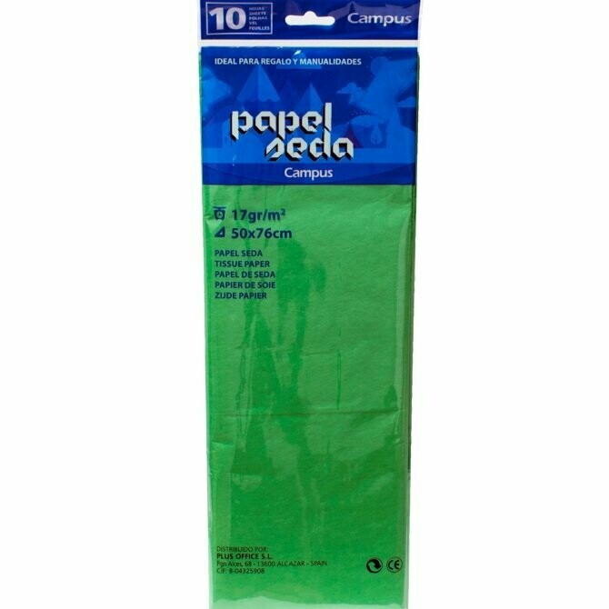 PAPEL SEDA 50X76MM VERDE CLARO 10U